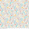 Sunshine & Sweet Tea Summer Floral C14323 White - Riley Blake Designs - Leaves Flowers - Quilting Cotton Fabric