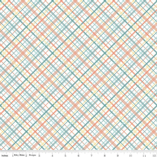 Sunshine & Sweet Tea Summer Plaid C14324 Multi - Riley Blake Designs - Diagonal - Quilting Cotton Fabric