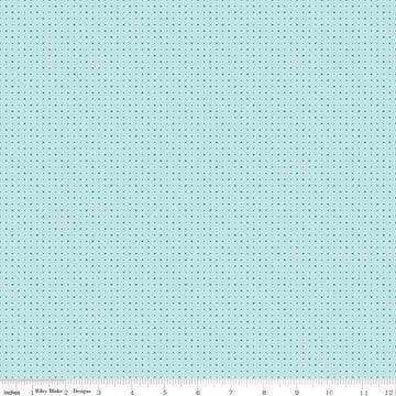 SALE Sunshine & Sweet Tea Dots C14325 Aqua - Riley Blake Designs - Pin Dot Dotted - Quilting Cotton Fabric