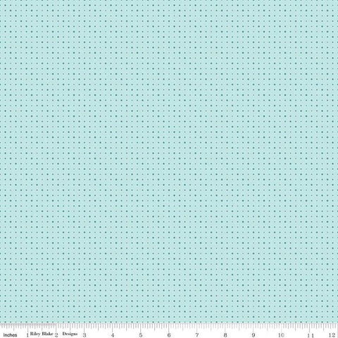 Sunshine and Sweet Tea Dots C14325 Aqua by Riley Blake Designs - Pin Dot Dotted - Quilting Cotton Fabric