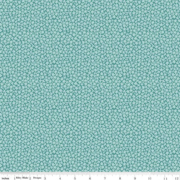 Sunshine & Sweet Tea Sweet Alyssum C14326 Teal - Riley Blake Designs - Floral Flowers - Quilting Cotton Fabric