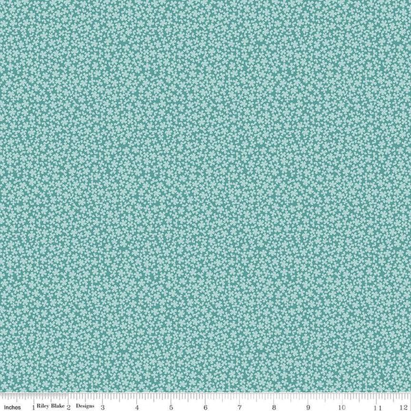 Sunshine and Sweet Tea Sweet Alyssum C14326 Teal by Riley Blake Designs - Floral Flowers - Quilting Cotton Fabric