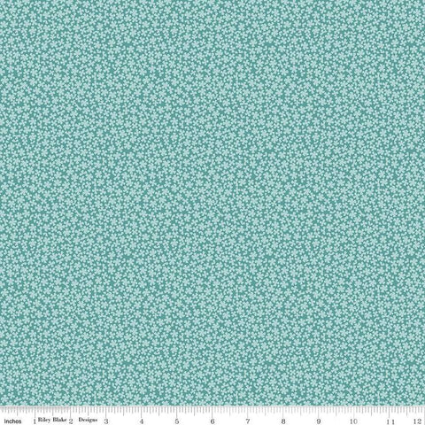 Sunshine and Sweet Tea Sweet Alyssum C14326 Teal by Riley Blake Designs - Floral Flowers - Quilting Cotton Fabric