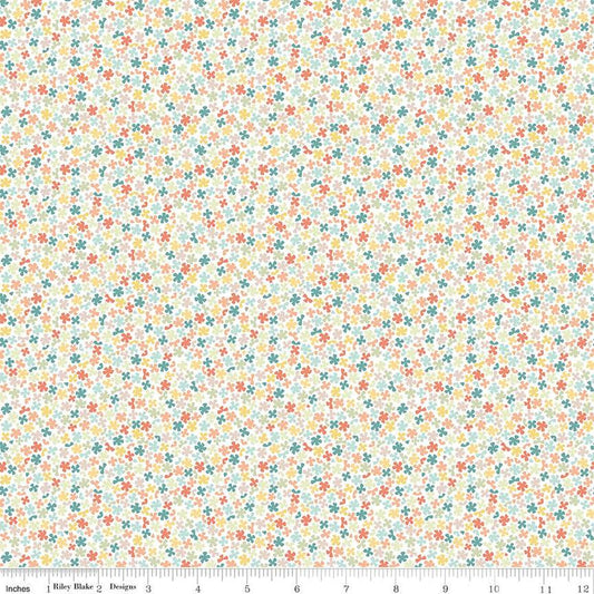 Sunshine & Sweet Tea Sweet Alyssum C14326 White - Riley Blake Designs - Floral Flowers - Quilting Cotton Fabric
