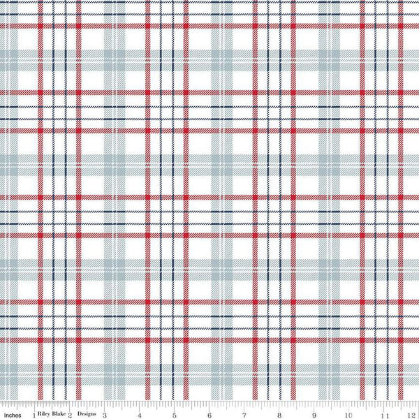 American Beauty Plaid C14443 Storm by Riley Blake Designs - Patriotic - Quilting Cotton Fabric