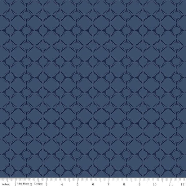 American Beauty Burst C14445 Navy by Riley Blake Designs - Patriotic Geometric - Quilting Cotton Fabric