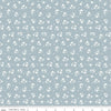 17" End of Bolt - American Beauty Ditsy C14446 Storm by Riley Blake Designs - Patriotic Floral White Flowers Stars - Quilting Cotton Fabric