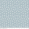 Fat Quarter End of Bolt - American Beauty Ditsy C14446 Storm by Riley Blake - Patriotic Floral White Flowers Stars - Quilting Cotton Fabric