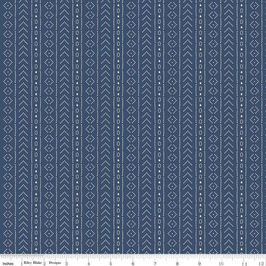 DEAL American Beauty Stripe C14447 Navy - Riley Blake Designs - Patriotic Stripes Striped - Quilting Cotton Fabric