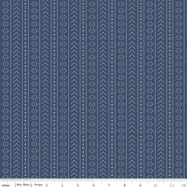 American Beauty Stripe C14447 Navy by Riley Blake Designs - Patriotic Stripes Striped - Quilting Cotton Fabric