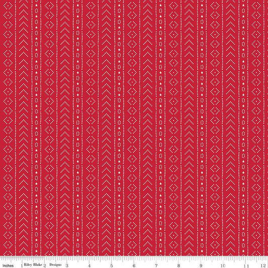 American Beauty Stripe C14447 Red - Riley Blake Designs - Patriotic Stripes Striped - Quilting Cotton Fabric