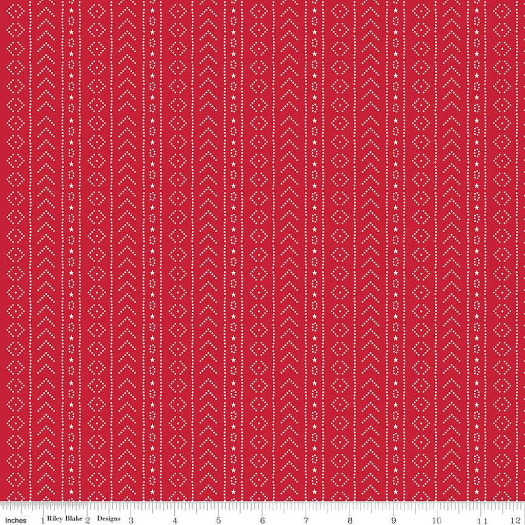 American Beauty Stripe C14447 Red by Riley Blake Designs - Patriotic Stripes Striped - Quilting Cotton Fabric