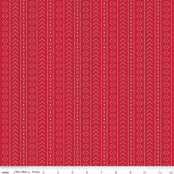 American Beauty Stripe C14447 Red by Riley Blake Designs - Patriotic Stripes Striped - Quilting Cotton Fabric