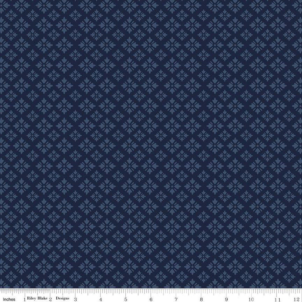 10" End of Bolt - American Beauty Geo C14448 Navy by Riley Blake Designs - Patriotic Geometric - Quilting Cotton Fabric