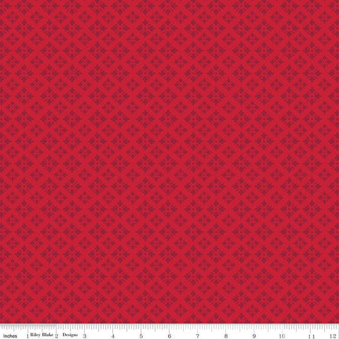 SALE American Beauty Geo C14448 Red by Riley Blake Designs - Patriotic Geometric - Quilting Cotton Fabric