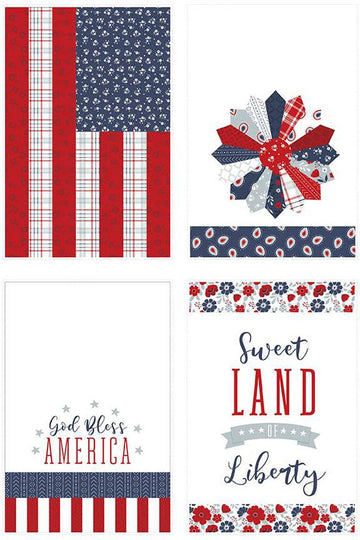 SALE American Beauty Home Decor Tea Towel LARGE Panel HD14451 - Riley Blake Designs - Patriotic - Lightweight Canvas Cotton