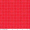 10" End of Bolt - Picnic Florals PRINTED Gingham C14614 Red by Riley Blake Designs - Cream/Red Checks - Quilting Cotton Fabric