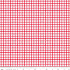Fat Quarter End of Bolt - Picnic Florals PRINTED Gingham C14614 Red by Riley Blake Designs - Cream/Red Checks - Quilting Cotton Fabric