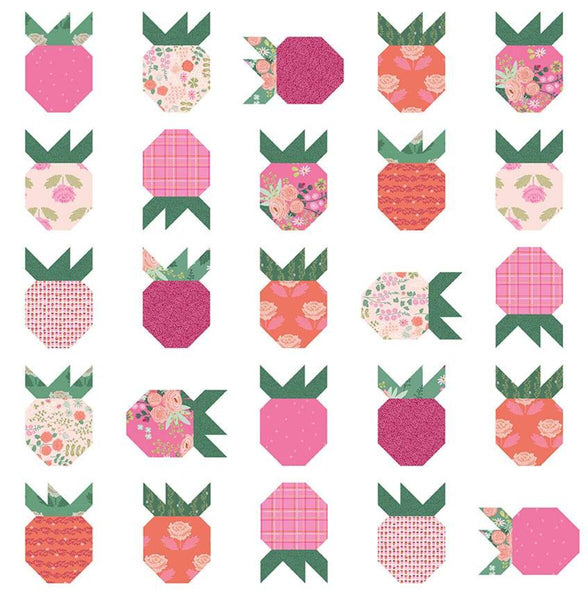 SALE Strawberry Fields Quilt PATTERN P159 Citrus and Mint Designs - Riley Blake Designs - Instructions Only - Pieced Fat Quarter Friendly