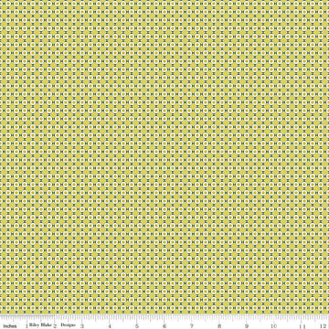 SALE Feed My Soul Dots C14556 Pear - Riley Blake Desings - Geometric Checkered Grid with Circles - Quilting Cotton Fabric