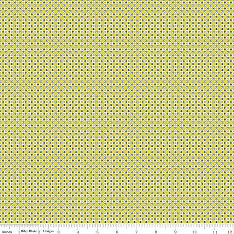Feed My Soul Dots C14556 Pear by Riley Blake Desings - Geometric Checkered Grid with Circles - Quilting Cotton Fabric