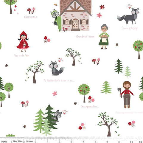 To Grandmother's House Through the Woods Main C14370 Cloud by Riley Blake Designs - Little Red Riding Hood - Quilting Cotton Fabric