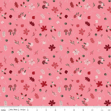 To Grandmother's House Foraging in the Forest C14371 Rose - Riley Blake Designs - Little Red Riding Hood - Quilting Cotton Fabric