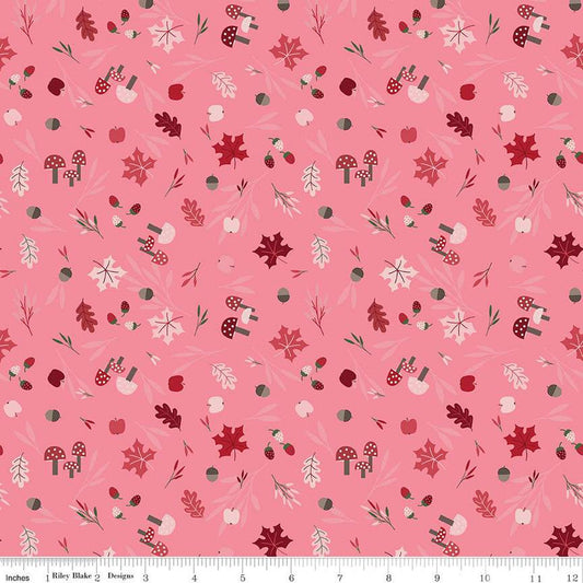 To Grandmother's House Foraging in the Forest C14371 Rose - Riley Blake Designs - Little Red Riding Hood - Quilting Cotton Fabric