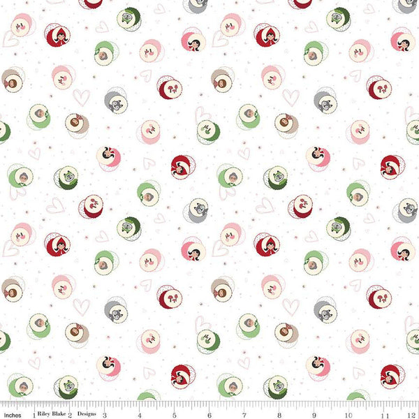 CLEARANCE To Grandmother's House Character Cameo C14372 Cloud by Riley Blake Designs - Little Red Riding Hood - Quilting Cotton Fabric