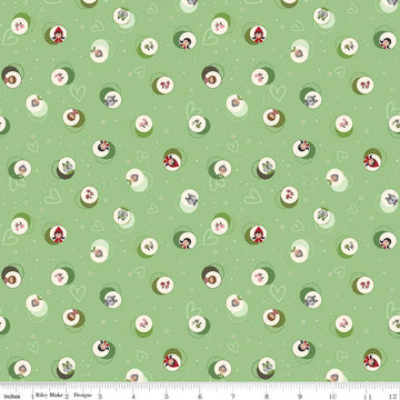 To Grandmother's House Character Cameo C14372 Green - Riley Blake Designs - Little Red Riding Hood - Quilting Cotton Fabric