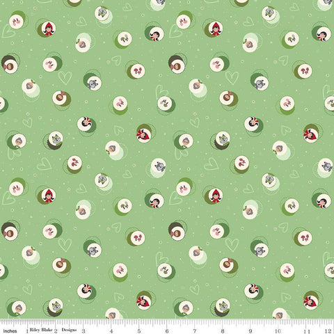 SALE To Grandmother's House Character Cameo C14372 Green by Riley Blake Designs - Little Red Riding Hood - Quilting Cotton Fabric
