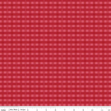 To Grandmother's House Basket Weave C14376 Berry - Riley Blake Designs - Little Red Riding Hood - Quilting Cotton Fabric