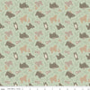 28" End of Bolt - Elmer and Eloise Bears C14241 Tea Green by Riley Blake Designs - Bears Bear Cubs Trees - Quilting Cotton Fabric