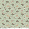 Fat Quarter End of Bolt - Elmer and Eloise Bears C14241 Tea Green by Riley Blake Designs - Bears Bear Cubs Trees - Quilting Cotton Fabric