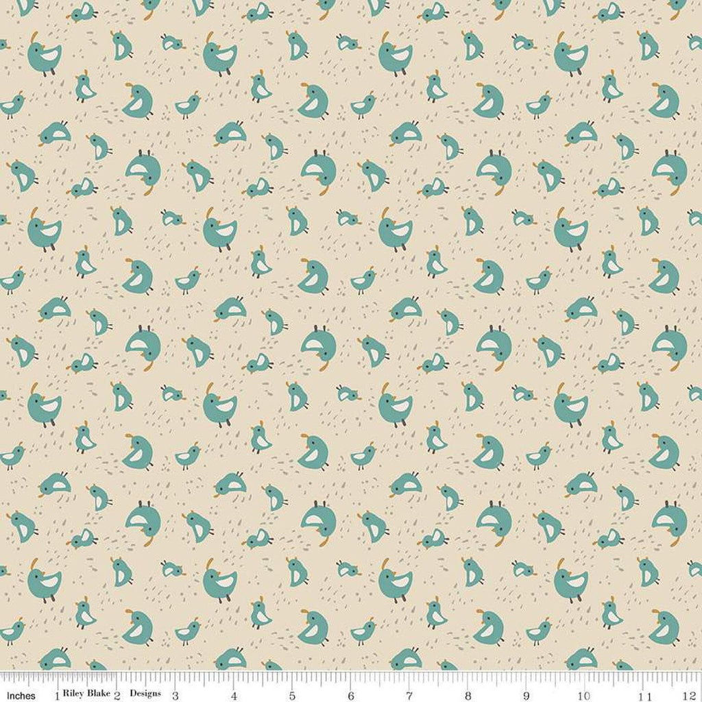 SALE Elmer and Eloise Quail C14243 Sand by Riley Blake Designs - Birds Outdoors - Quilting Cotton Fabric