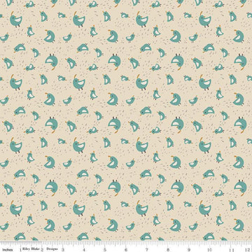 9" End of Bolt - Elmer and Eloise Quail C14243 Sand by Riley Blake Designs - Birds Outdoors - Quilting Cotton Fabric