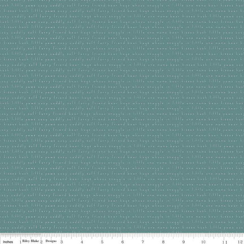 Elmer and Eloise Text C14245 Teal by Riley Blake Designs - Words Phrases - Quilting Cotton Fabric