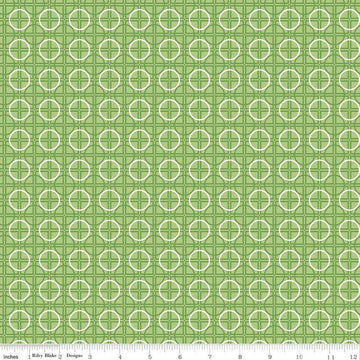 SALE Bee Basics Circle C6407 Green - Riley Blake Designs - Geometric - Lori Holt - Quilting Cotton Fabric