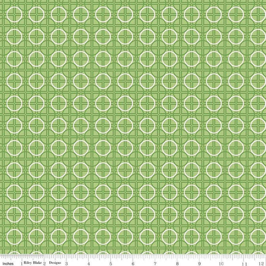 SALE Bee Basics Circle C6407 Green - Riley Blake Designs - Geometric - Lori Holt - Quilting Cotton Fabric
