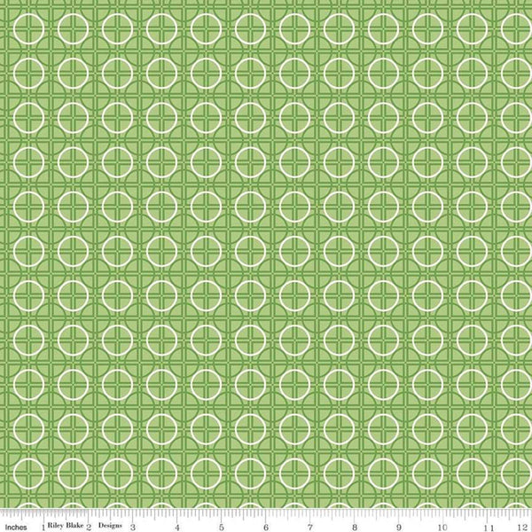 SALE Bee Basics Circle C6407 Green by Riley Blake Designs - Geometric - Lori Holt - Quilting Cotton Fabric