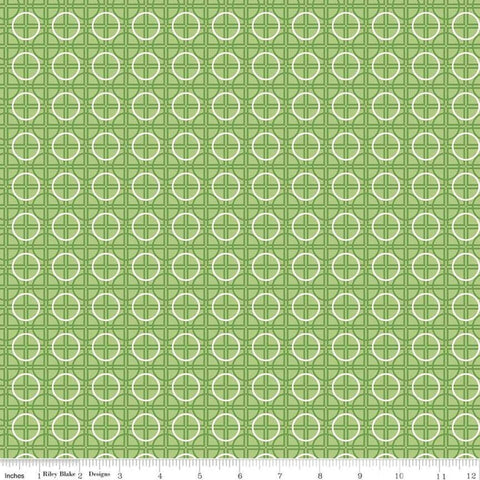 Bee Basics Circle C6407 Green by Riley Blake Designs - Geometric - Lori Holt - Quilting Cotton Fabric