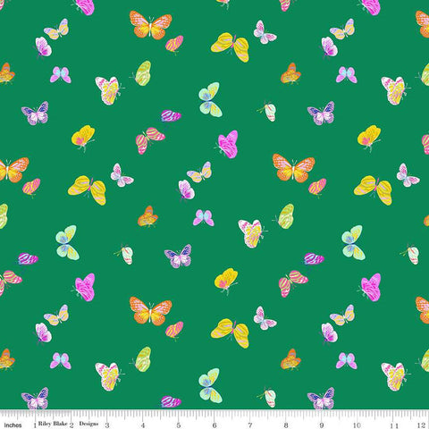 Splendid Butterflies CD14315 Green - Riley Blake Designs - DIGITALLY PRINTED - Quilting Cotton