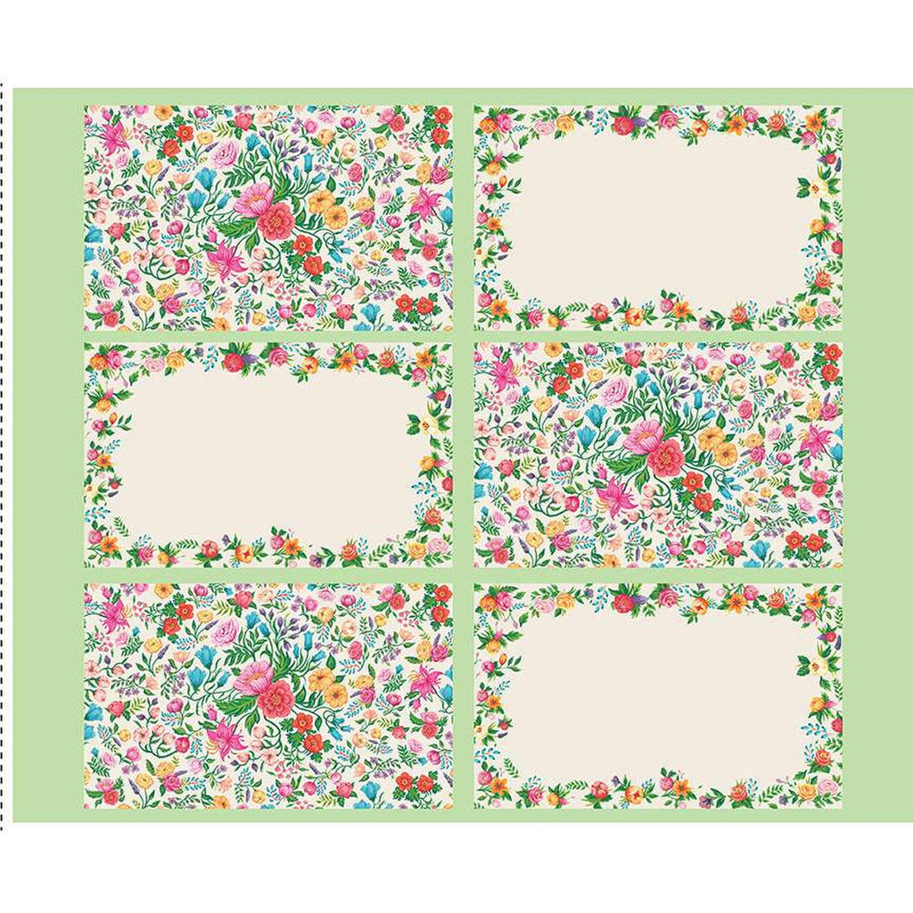 Monthly Placemats 2 August Placemat Panel PD13934 by Riley Blake Designs - DIGITALLY PRINTED Floral Flowers - Quilting Cotton Fabric