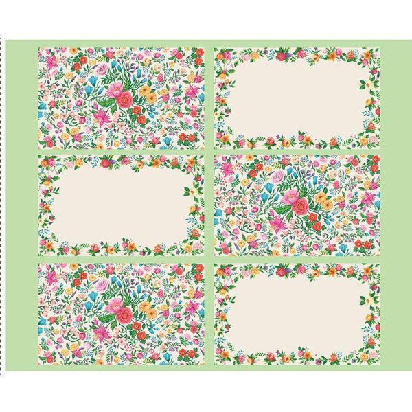 SALE Monthly Placemats 2 August Placemat Panel PD13934 by Riley Blake Designs - DIGITALLY PRINTED Floral Flowers - Quilting Cotton Fabric