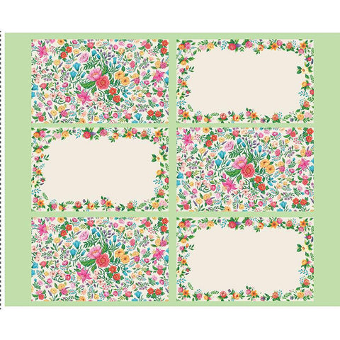 Monthly Placemats 2 August Placemat Panel PD13934 by Riley Blake Designs - DIGITALLY PRINTED Floral Flowers - Quilting Cotton Fabric