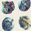 CLEARANCE Endless Blues Sea Turtle Circle Vignette 30043 Beige - QT Fabrics - Turtles - Quilting Cotton Fabric