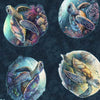 Fat Quarter End of Bolt - SALE Endless Blues Sea Turtle Circle Vignette 30043 Teal - QT Fabrics - Turtles - Quilting Cotton Fabric