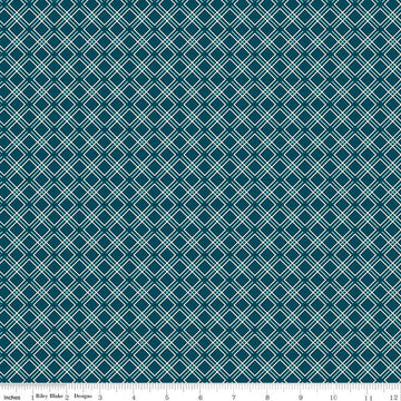 DEAL Feed My Soul Geo C14557 Navy - Riley Blake Desings - Diagonal Plaid - Quilting Cotton Fabric