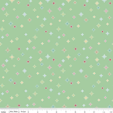 SALE Cozy Christmas Sparkle C5365 Mint - Riley Blake Designs - Lori Holt - Non-Metallic Multi-Colored Sparkles - Quilting Cotton Fabric