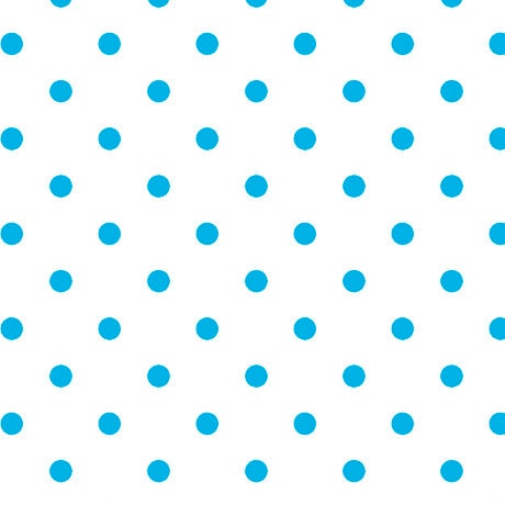 CLEARANCE Dots and Stripes and More Brights Small Dot 28892 ZQ Turquoise on White - QT Fabrics - Polka Dots Dotted - Quilting Cotton Fabric